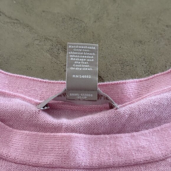 Banana Republic XS Color Block Sweater Pink Red Orange Stripe Merino Wool Blend - Picture 4 of 9